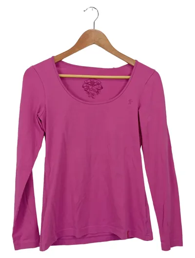 EDC Damen Langarmshirt Pink Gr. 36/S Basic Casual Oberteil Baumwolle