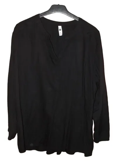 everme Damen Bluse Langarm Shirt Schwarz Gr. 42/XL Casual
