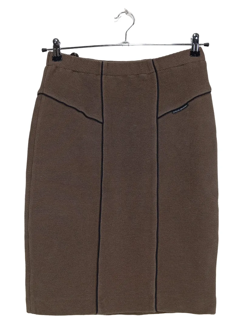 Evelin Brandt Berlin Bleistiftrock Damen Gr. 38 Braun Business Rock 1