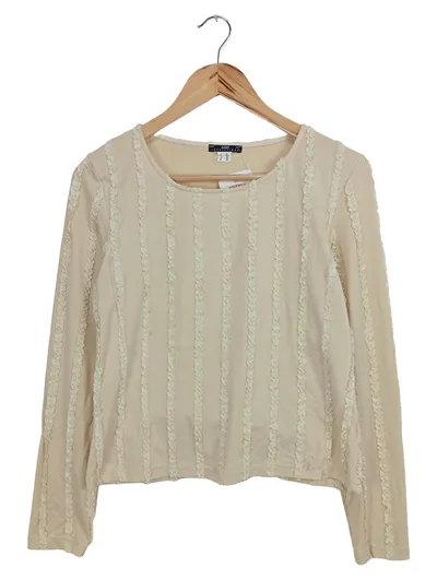 Apart Impressions Damen Langarmshirt Gr. 36 Beige Rüschen Feminin