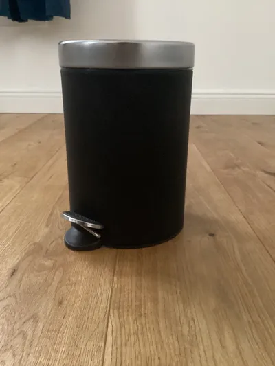 IKEA KUGGIS Mülleimer Zylinder Schwarz Kunststoff Metall 25cm