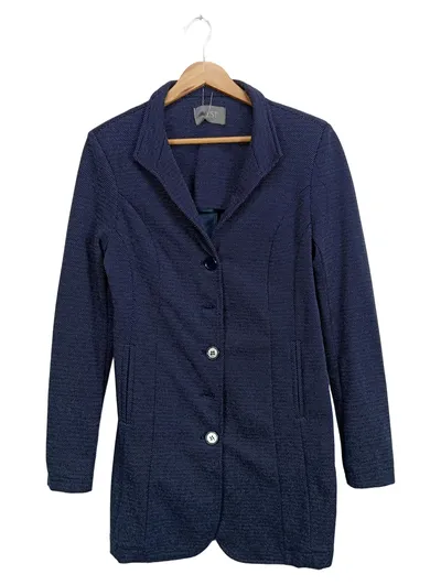 AUST Damen Sweatjacke Blazer Gr. 36 Blau Gepunktet Baumwolle