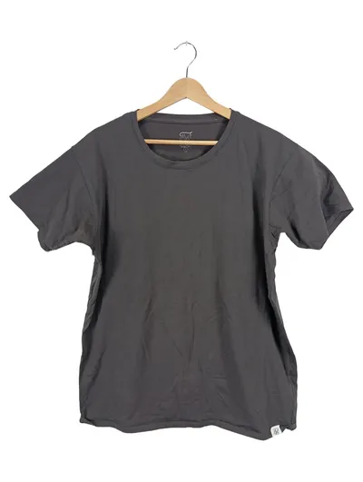 SikSilk Herren T-Shirt Grau Basic Rundhals Gr. L Baumwolle
