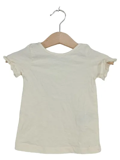 Disney Mädchen T-Shirt Gr. 80 Beige Rüschenärmel Baumwolle