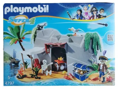 Playmobil Super 4 Pirateninsel 4797 Bauset Piraten Schatz Insel Kinder