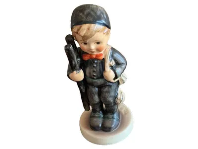 Goebel Schornsteinfeger Junge Dekofigur Porzellan Grau 10cm