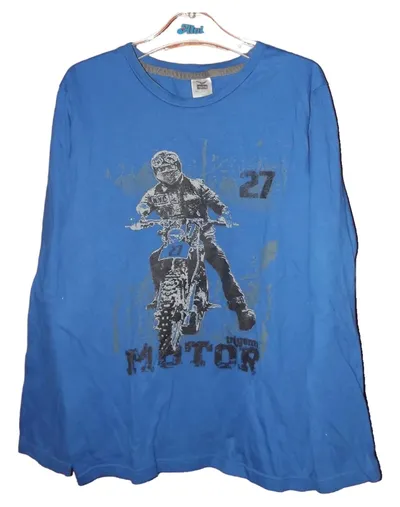 Trigema Langarmshirt Kinder 152 Blau Motorrad Casual