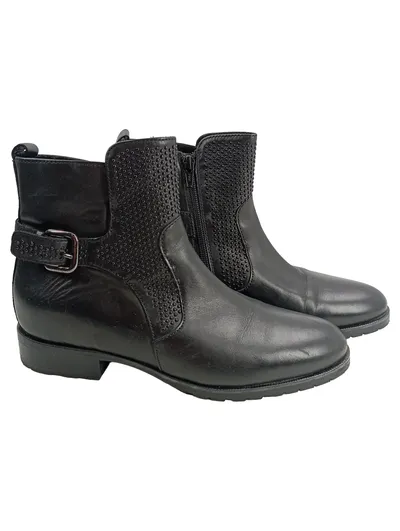 Maripé Damen Stiefelette Schwarz Leder Nieten Gr. 39,5 Ankle Boots