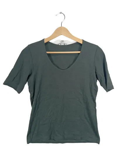 Street One Damen T-Shirt Gr. 36/S Grau V-Ausschnitt Basic Kurzarm