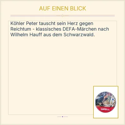 Das kalte Herz DEFA Kinderfilm DVD Märchenfilm Klassiker SUPERillu