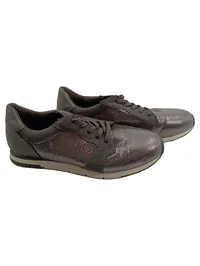 Tamaris Damen Sneaker Low Grau Schnürung Freizeit Metallic Gr. 39 1