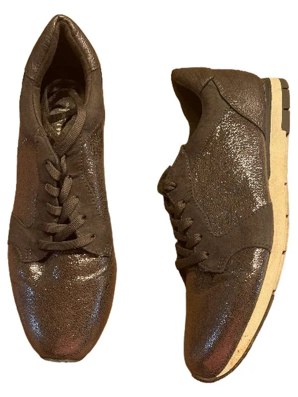 Tamaris Damen Sneaker Low Grau Schnürung Freizeit Metallic Gr. 39 3