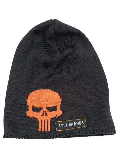 SYLT BRANDS Mütze Schädel Unisex Grau Polyacryl Streetwear Beanie