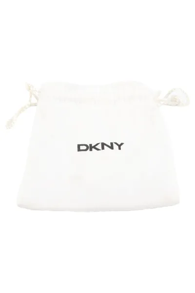 DKNY Ohrringe Damen Silber Edelstahl Schloss Modisch 6cm Strasssteine