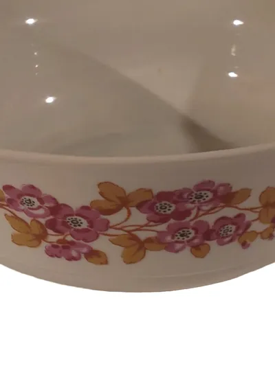 Graf von Henneberg Porzellan Dekoschale Blumenmuster Vintage Weiß 22cm