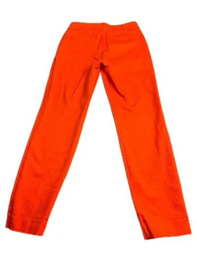Stefanel Stoffhose Damen Elegant Business Orange Gr. 36 Baumwolle