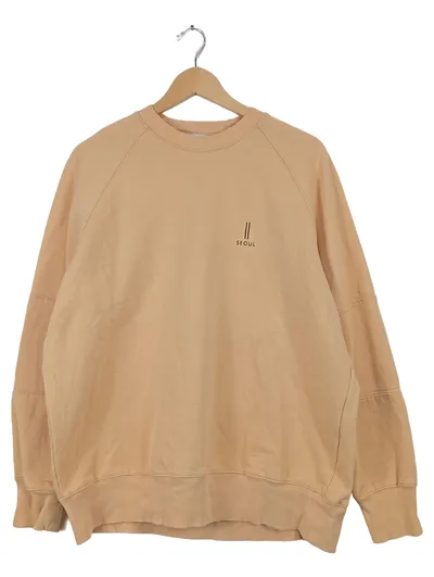 Grimelange Pullover Herren Gr. L Beige Seoul Print Sweatshirt