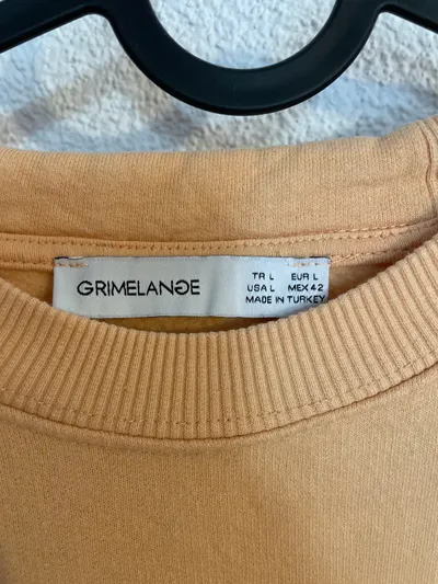 Grimelange Pullover Herren Gr. L Beige Seoul Print Sweatshirt