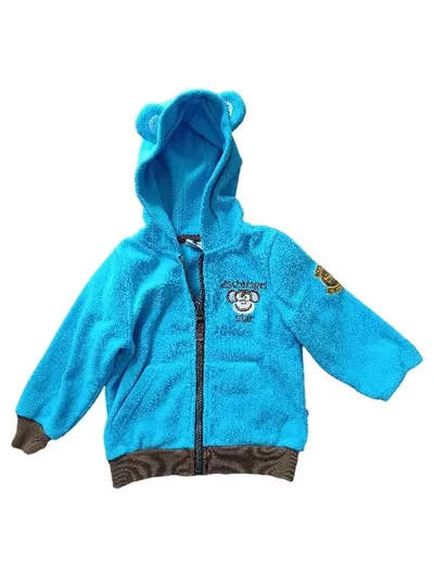 My Little Bear Fleecejacke Kapuze Ohren Kinder Gr. 86 Türkis