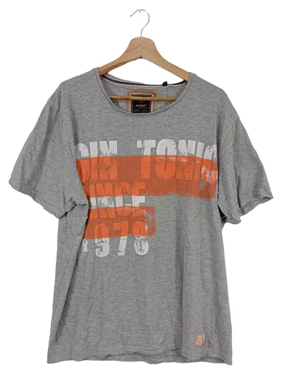 GIN TONIC T-Shirt Herren XL Grau Casual Schriftzug Baumwolle