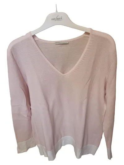 Hubert Gasser Damen Pullover Rosa Gr. 40/L Casual Baumwolle V-Ausschnitt