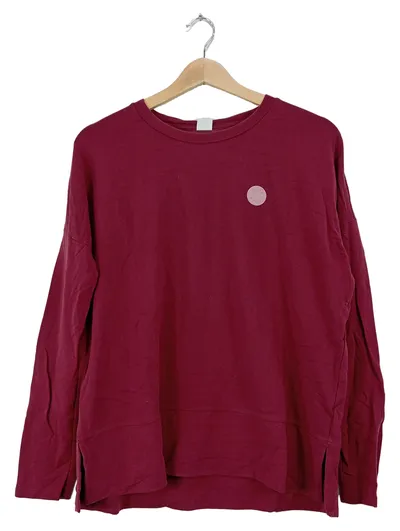 HUGO BOSS Damen Langarmshirt Gr. S Bordeaux Rot Logo Casual