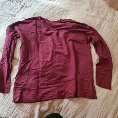 HUGO BOSS Damen Langarmshirt Gr. S Bordeaux Rot Logo Casual 3