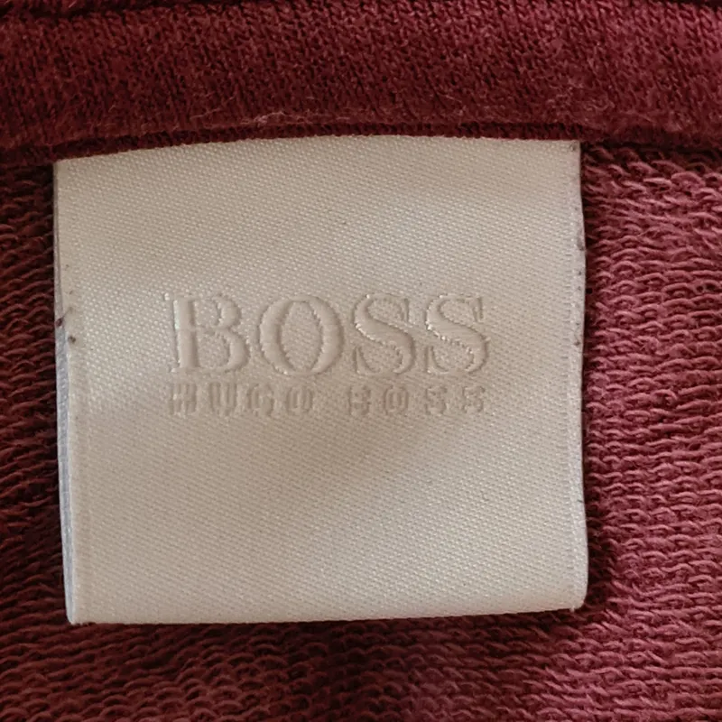 HUGO BOSS Damen Langarmshirt Gr. S Bordeaux Rot Logo Casual 6