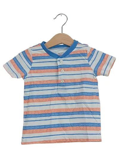 Carter's Jungen T-Shirt Gr. 80 Mehrfarbig Gestreift Maritim Kurzarm