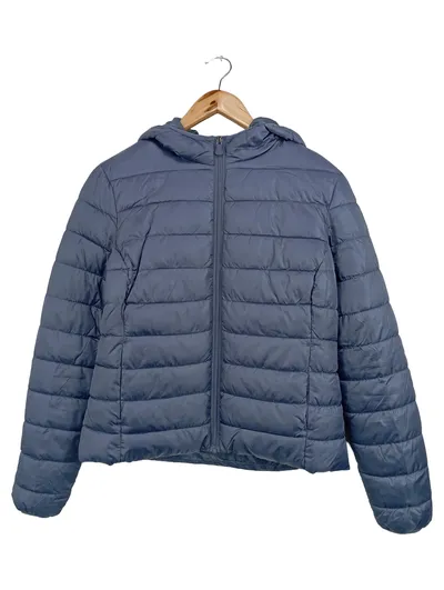Terranova Damen Steppjacke Gr. 38/M Blau Casual mit Kapuze