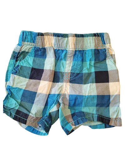 TOPO MINI Badeshorts Kinder Gr. 80 kariert blau türkis Baumwolle