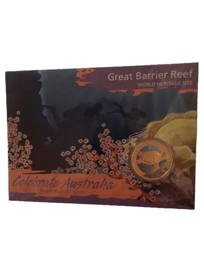 Perth Mint 1 Dollar Münze Great Barrier Reef Celebrate Australia Schildkröte