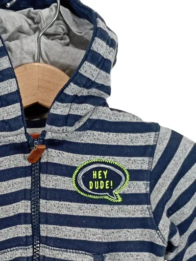 STACCATO Baby Kapuzenjacke Gr. 68 Jungen Blau Gestreift Hey Dude