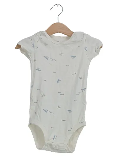 Carter's Baby Body Gr. 80 Weiß Grafisches Muster Kurzarm Baumwolle