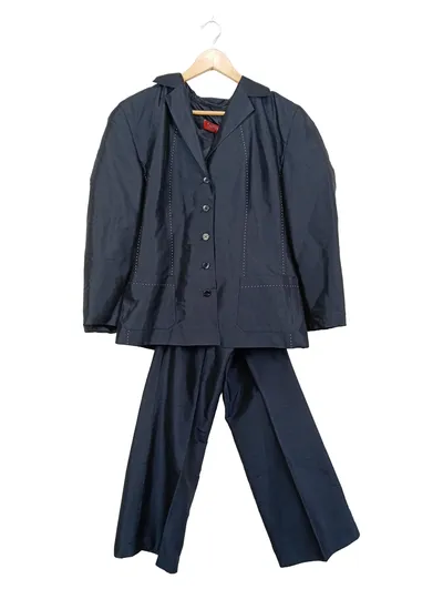 TAIFUN Collection Hosenanzug Damen Gr. 40 Blau Seide Business