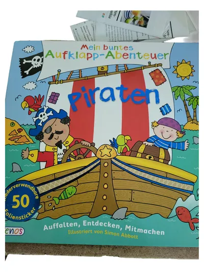 Stickerbuch Mein buntes Aufklapp-Abenteuer Piraten Kinder 50 Foliensticker