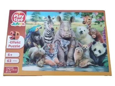 Playtive Junior 3D Puzzle 63 Teile Tiere Natur Kinder ab 6 Jahre NEU OVP