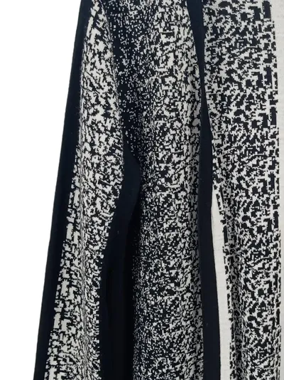 MONA Strickjacke Damen Gr. 42 Schwarz Weiß Merinowolle Cardigan Offen