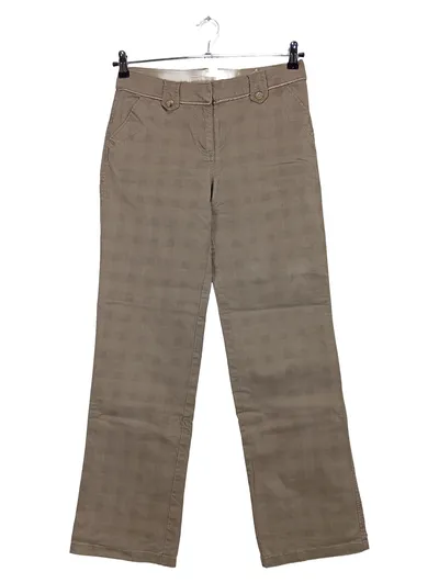 Kenny S. Damen Stoffhose Kariert Beige Gr. 36 W28 Baumwolle