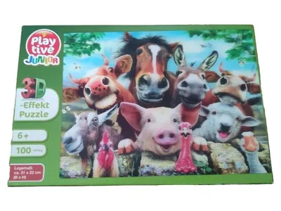 Playtive Junior 3D Puzzle Bauernhof 100 Teile Pferd Vogel Kinder ab 6 Jahre