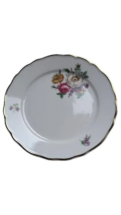 Tirschenreuth Porzellan Wandteller Blumenmuster Vintage 20cm Weiß