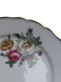 Tirschenreuth Porzellan Wandteller Blumenmuster Vintage 20cm Weiß