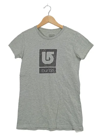 Burton Damen T-Shirt Gr. S Grau Logo-Print Snowboard Streetwear