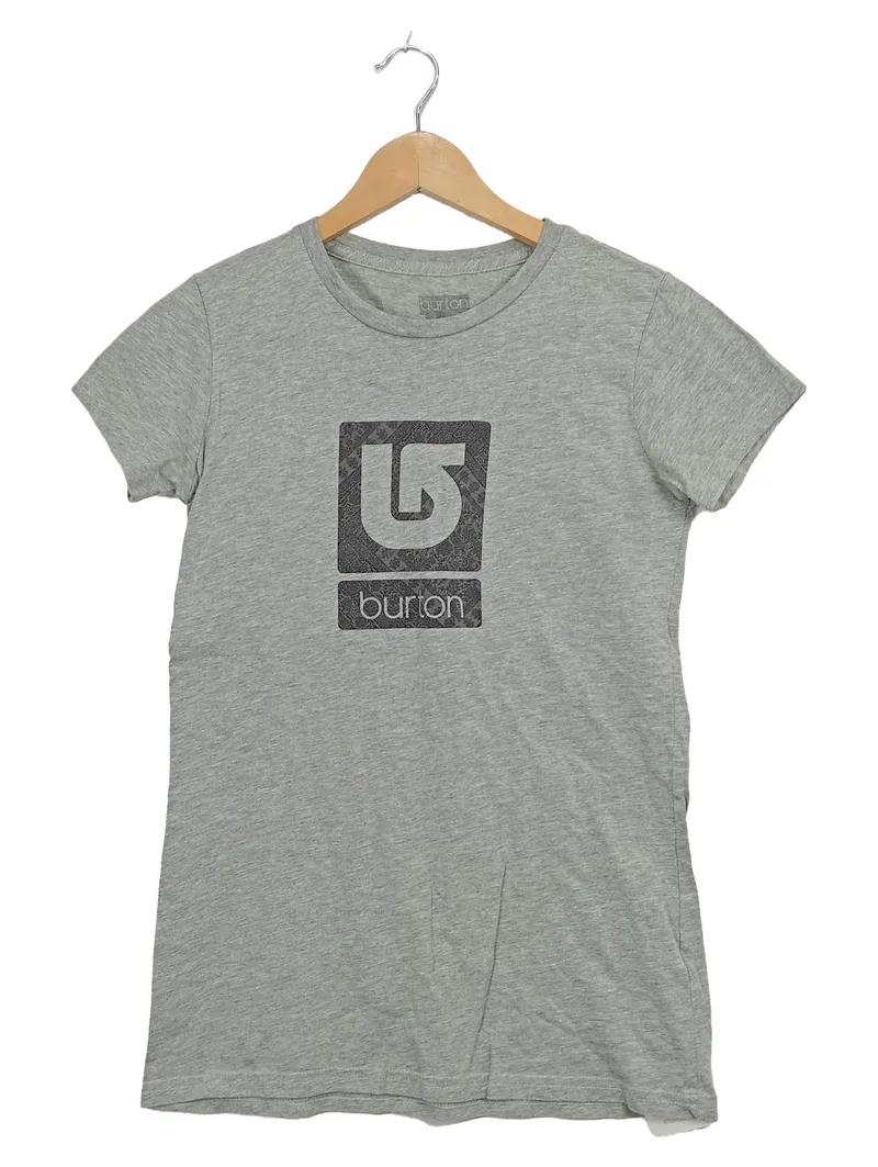Burton Damen T-Shirt Gr. S Grau Logo-Print Snowboard Streetwear 1