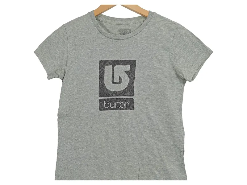 Burton Damen T-Shirt Gr. S Grau Logo-Print Snowboard Streetwear 2