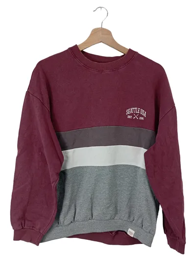 Pull&Bear Damen Sweatshirt Mehrfarbig Gestreift Gr. S Casual