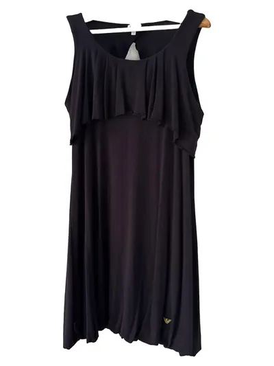 Armani Junior Sommerkleid Kinder Gr. 164 Schwarz Casual Rüschen