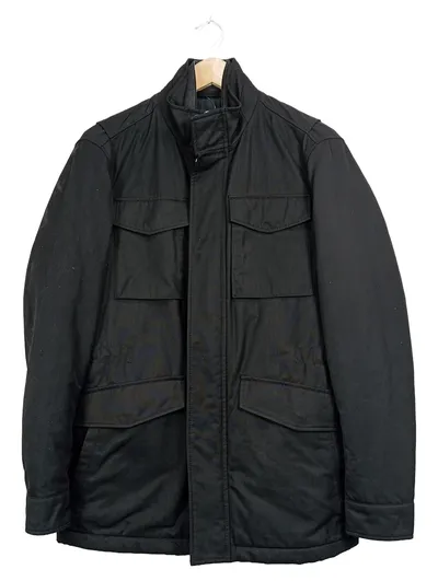HUGO BOSS Herren Outdoorjacke Fieldjacket Gr. 44 Schwarz Polyester