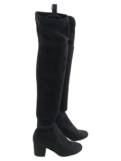 Steve Madden Over-the-Knee Stiefelette Damen Schwarz Gr. 37 Elegant Lederoptik