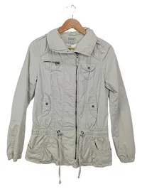 Broadway NYC Fashion Damen Leichte Jacke Gr. 38/M Beige Baumwolle Casual 1